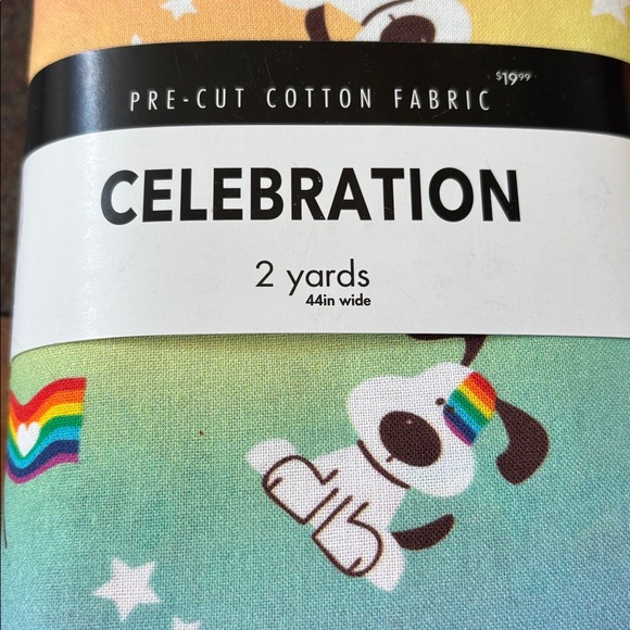 JOANN FABRICS Celebration Pre-Cut Fabric 2 Yards Each "Woof You Pride Dogs" - Picture 2 of 3